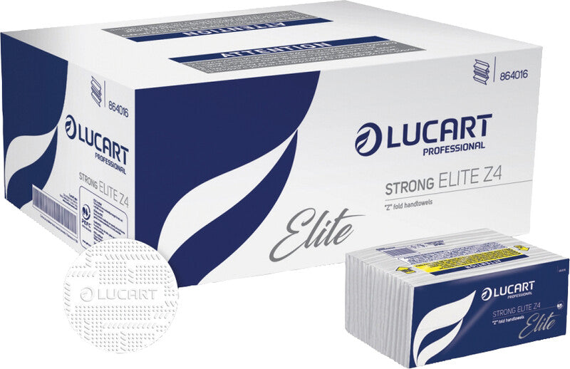 Lucart Falthandtücher Z-Falz – 4-lagig, weiss, Zellstoff – 230 × 235 mm – Pack 18 × 154 Blatt