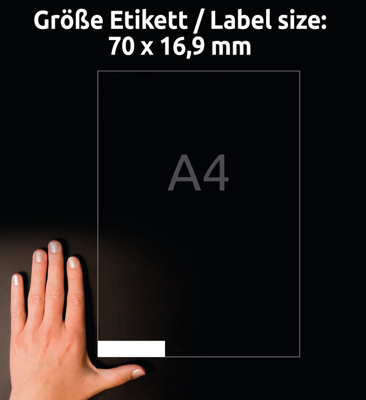 Avery UltraGrip Bogenetiketten, 70 mm × 17 mm, weiss, Papier, permanent, 100 Blatt (5'100 Etiketten)