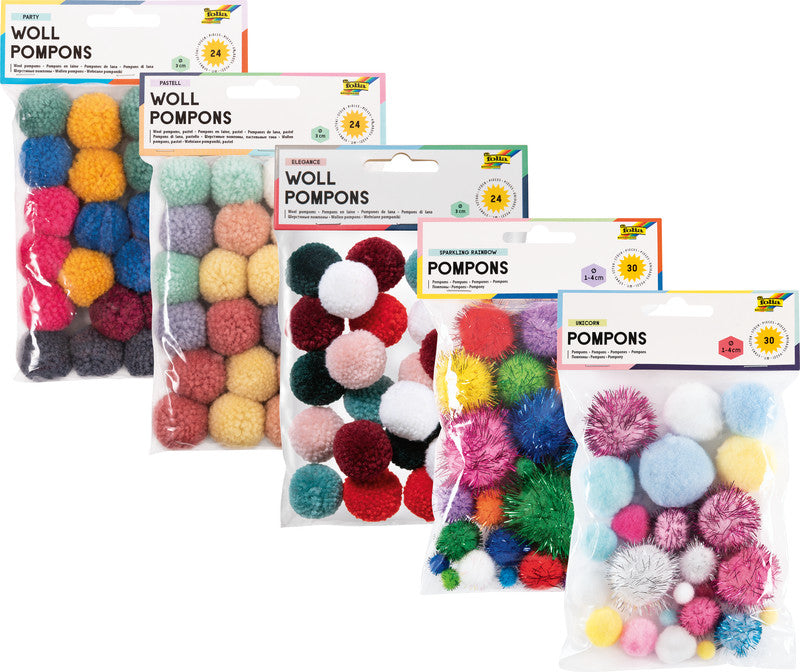 Folia Pompons – sortiert – 24 Stück