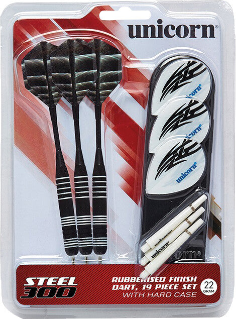 Unicorn S300 Dartpfeile – 24 g – 3 Stück – Stahl, mehrfarbig