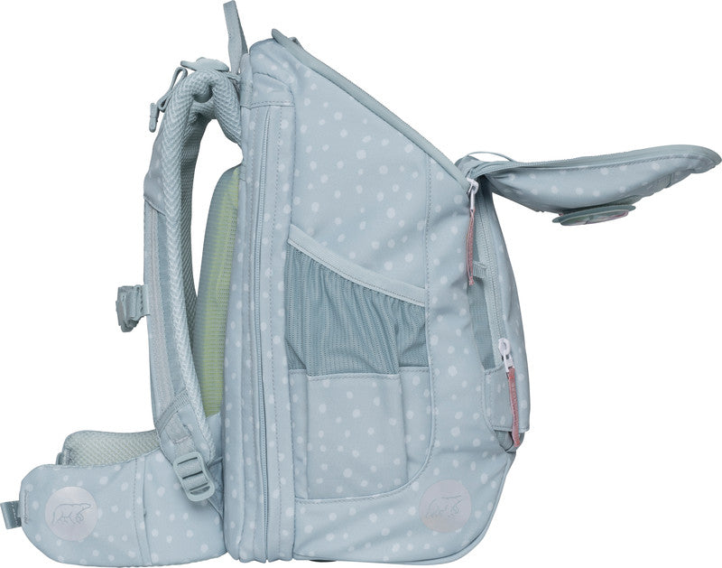 Beckmann Schulrucksack Active Air Flx – 6-teilig – Forest Deer Dusty Mint – aus recyceltem PET