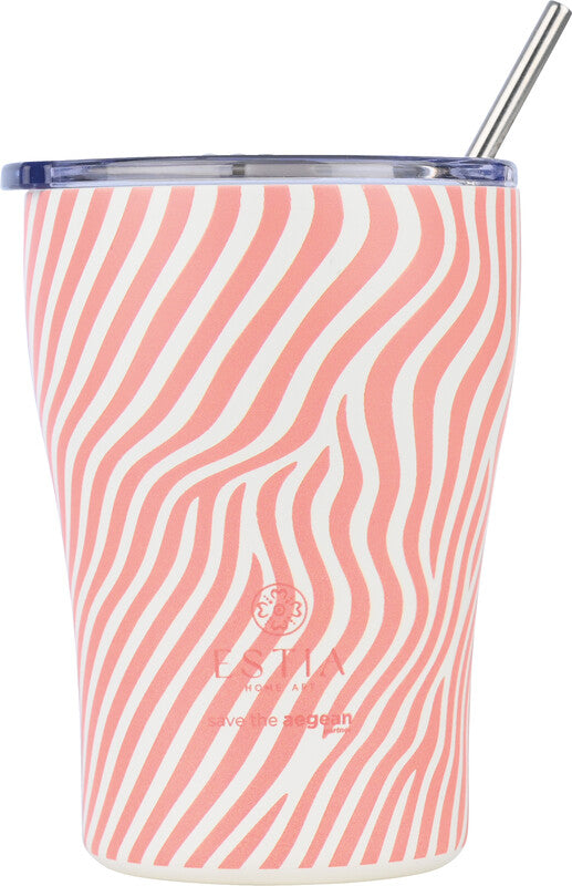 Estia Kaffeebecher Soft Ripple – 350 ml, Ø 9,0 cm, Edelstahl, vakuumisoliert