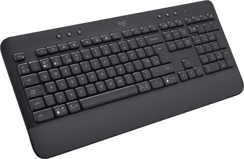 Logitech K650 – Tastatur, kabellos (Bluetooth/2,4 GHz), mit Handballenauflage – für Windows, macOS & Android