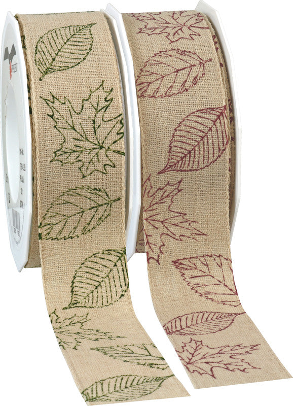 Präsent Geschenkband – Forest – Leinen – 40 mm × 15 m – Grün
