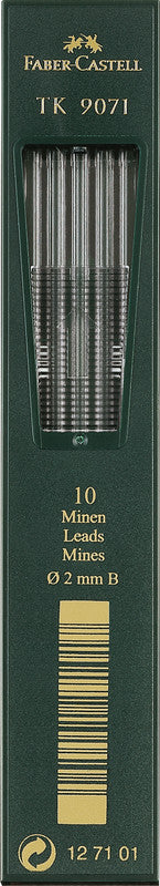 Faber-Castell Bleistiftminen – Grau, 2 mm, 10 Stk.