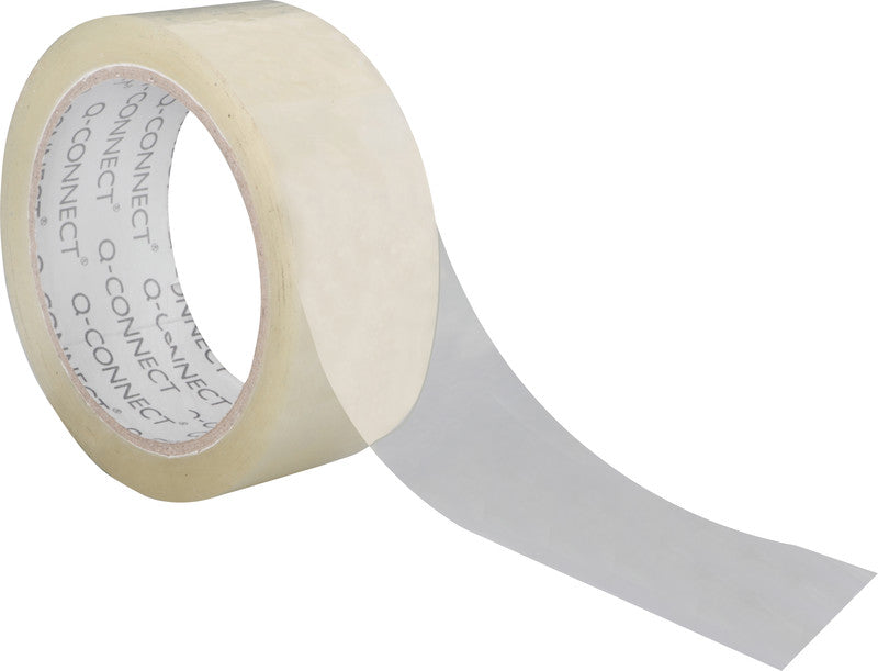 Q-connect Verpackungsband – permanent, glatt, Kunststoff, 38 mm × 66 m, transparent