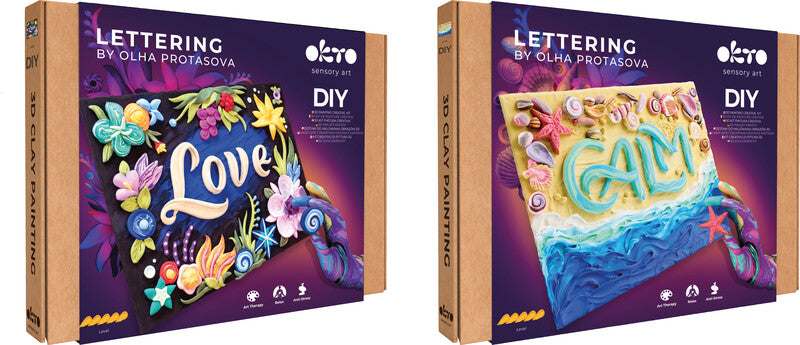 Okto sensory art Modelliermasse-Set (lufthärtend) – Leinwand 30 × 40 cm – ab 14 Jahren