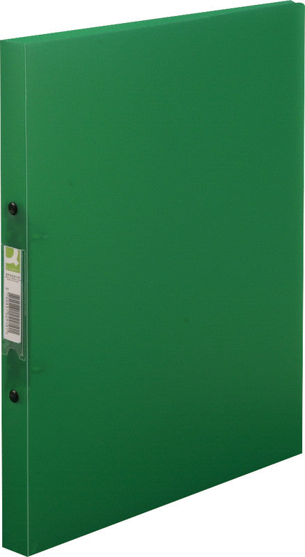 Q-connect Zeigebuch – A4 Hochformat – 2-Ring, Ø 16 mm, Rücken 21 mm – Grün, Kunststoff