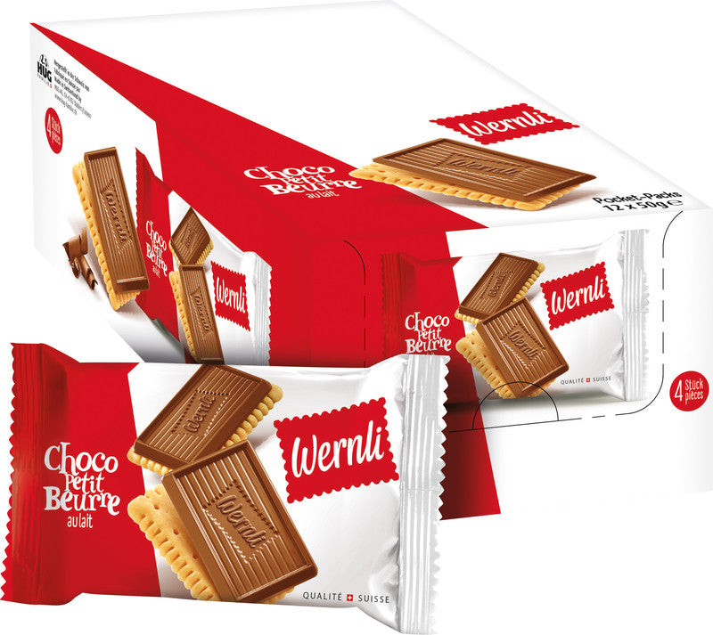 Wernli Choco Petit Beurre – Gebäck, Schokolade, Pocket Pack, 50 g