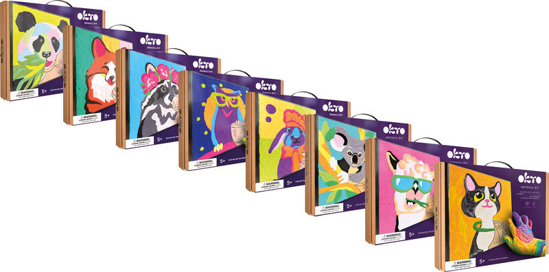 Okto sensory art Modelliermasse-Set – Funny Cat – 29 × 29 cm – 14-teilig – lufthärtend – ab 5 Jahren