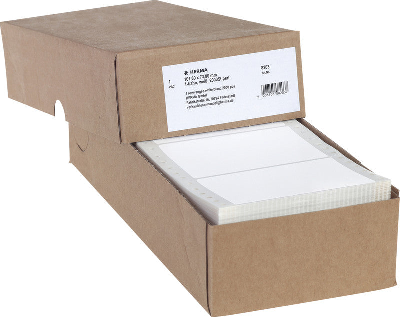 HERMA Druckeretiketten, 102 mm × 74 mm, weiss, Papier, permanent, 2000 Etiketten