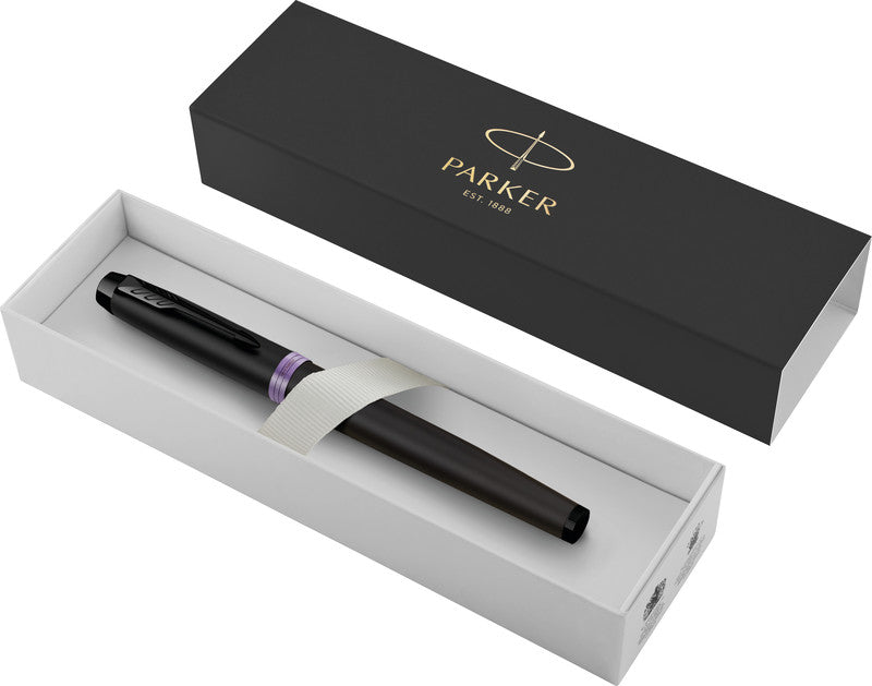 Parker IM Professionals Vibrant Rings – Tintenroller, mit Kappe, 0,5 mm, Schwarz