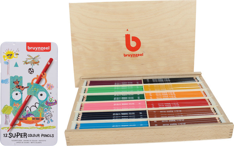 Bruynzeel Farbstifte-Set – 12 Farben, Mine Ø 3,3 mm, Metallschachtel