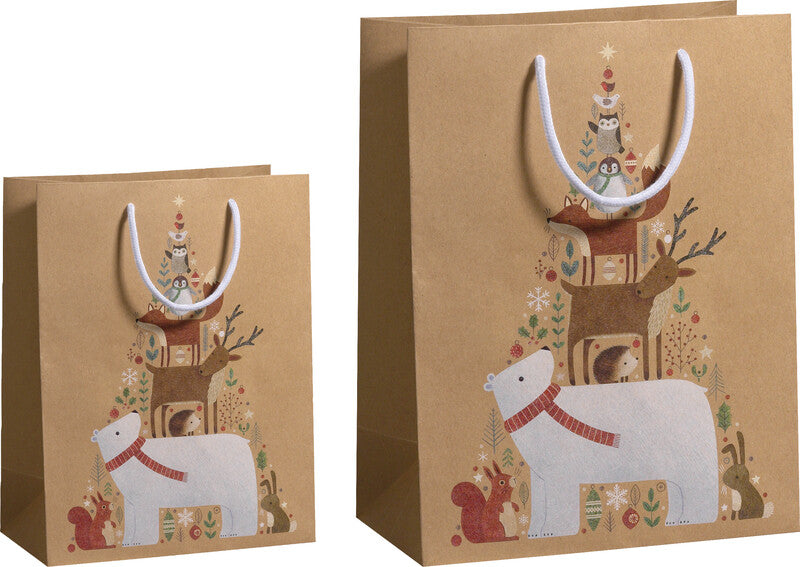 Zoewie Tragetasche – Animal Tree (Weihnachten) – Papier, 190 g/m2 – 170 × 225 × 92 mm