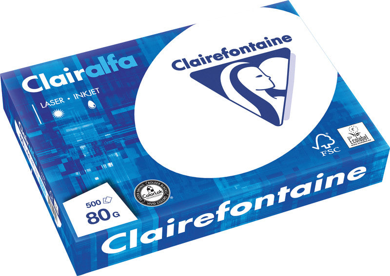 Clairefontaine Universalpapier Premium Kopierpapier Weiss – A3, 80 g/m², 500 Blatt