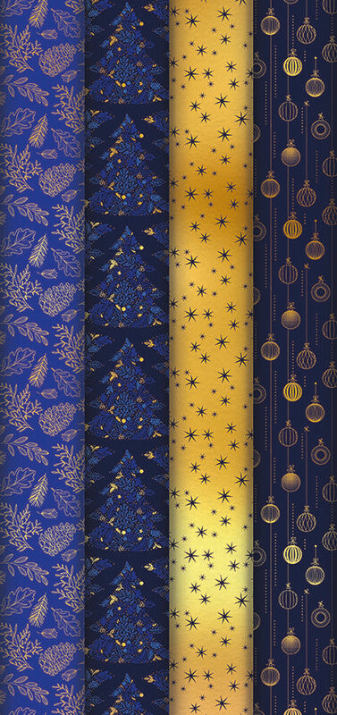 Clairefontaine Azurite Gestrichenes Geschenkpapier – 70 cm × 2 m – 80 g/m² – Weihnachten