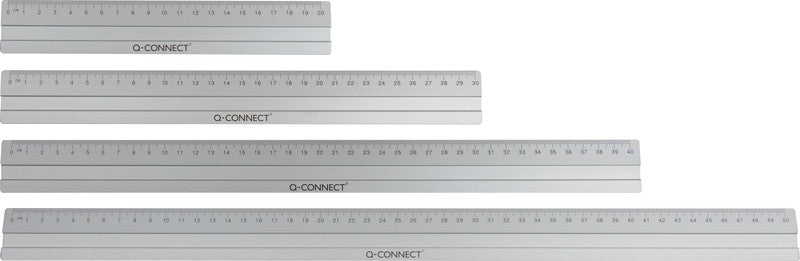 Q-CONNECT Wandtafel-Lineal 30 cm – Aluminium, Silber, rutschfest