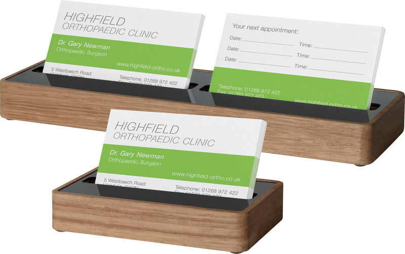 Sigel Visitenkarten-Aufsteller – Eiche, 107 × 22 mm – für Visitenkarten bis 90 mm Breite