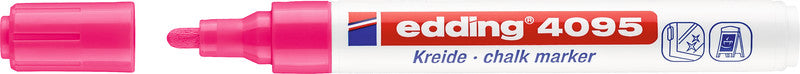 Edding Kreidemarker 4095 – Rund, 2–3 mm – 5er-Set, Farben sortiert (weiss×2, neongelb, …)