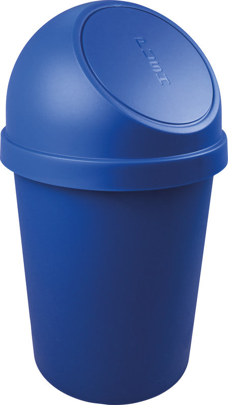 Helit Abfallcontainer The Flip – 45 l – mit Deckel – Kunststoff, Blau – Ø 403 × H 700 mm