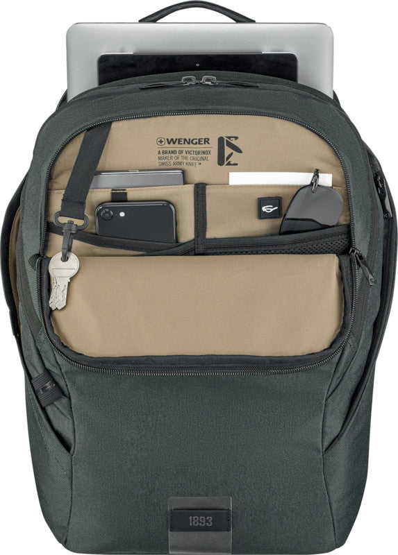 Wenger/SwissGear Wenger MX ECO Light – Notebook-Rucksack – für 16" Notebook, 19 l, rPET, Grau, Anti-Diebstahl-Verschluss