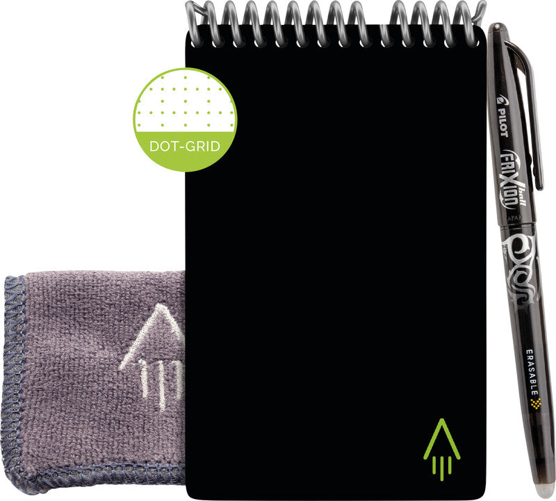 Rocketbook Mini Spiralblock, A6, punktkariert, Spiralbindung, 24 Blatt – schwarz, für ROCKETBOOK App