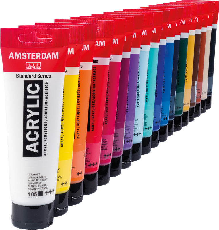 Royal Talens Amsterdam Standard-Serie Acrylfarbe-Set – 18 Farben (18×120 ml (2,16 l))