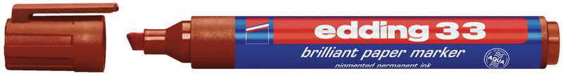 Edding Non-Permanent-Marker Brillant Paper Marker 33 – Keilspitze 1-5 mm – Braun – Nachfüllbar