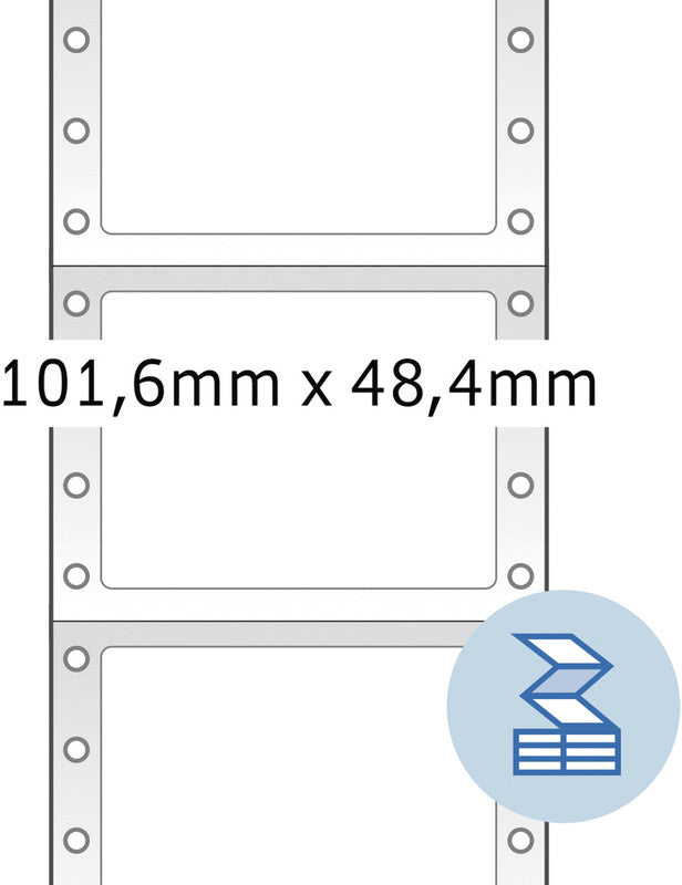 HERMA Druckeretiketten, 102 mm × 48 mm, weiss, Papier, selbstklebend, 6000 Etiketten