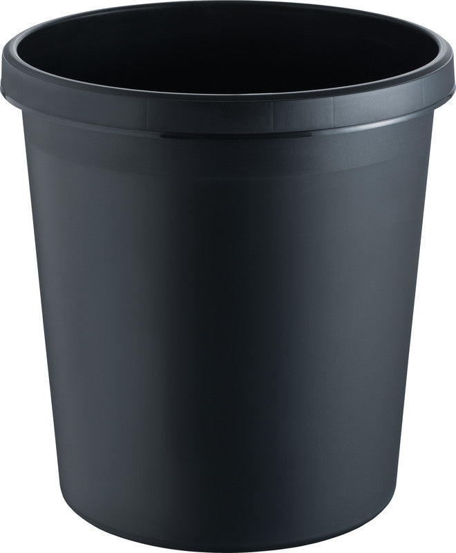 Helit Papierkorb the german – 30 l – Kunststoff, schwarz – Ø 350 × H 410 mm