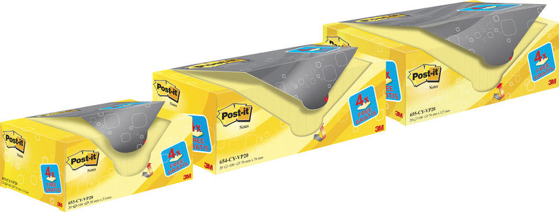 Post-it Haftnotizen – 51×38 mm – Gelb, 20×100 Blatt, PEFC