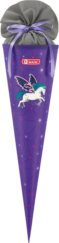 Step by Step Schultüte 70 cm × Ø 18 cm, 5 l – Motiv Dreamy Pegasus Shadow – Serie CLOUD – rPET