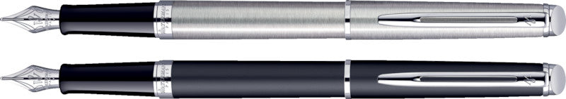 Waterman Hémisphère schwarz matt C.C. – Federspitze M – für Rechts- & Linkshänder – silber, blau – Patronen