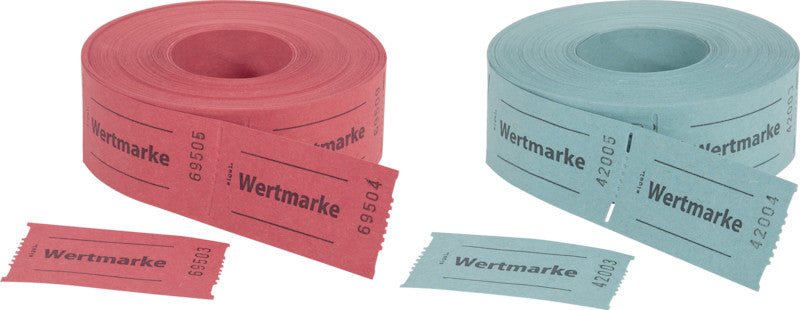 Sigel Gutscheinmarken, aus Papier, blau, 60 × 30 mm, 500 Stück, perforiert, nummeriert