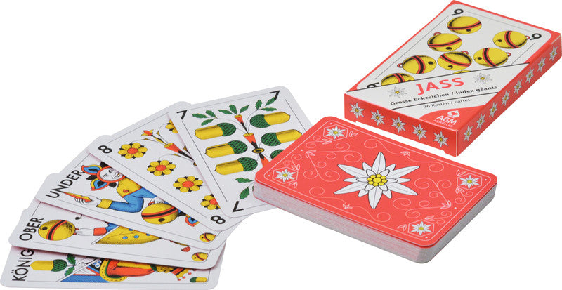 AGM Jasskarten Opti Edelweiss – ab 1 Spieler, d, 36 Karten, 57 × 89 mm, Kunststoff/Papier, mehrfarbig