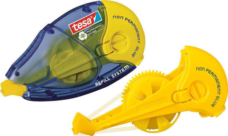 TESA ecoLogo Kleberoller – wiederablösbar, transparent, lösungsmittelfrei, für Papier, Karton, Fotos und mehr