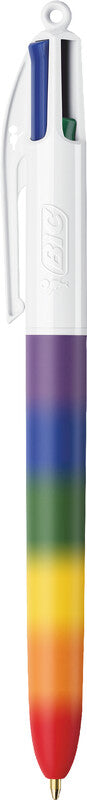 BIC 4 Farben Multifunktionskugelschreiber – 4 Farben, Spitze 0,32 mm, Schiebe, dokumentenecht, nachfüllbar