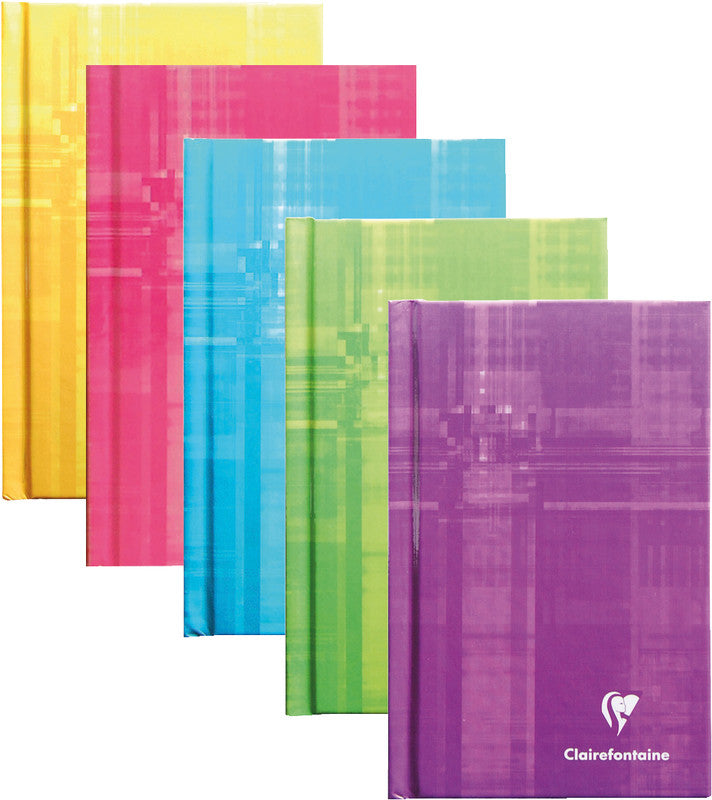 Clairefontaine Notizbuch, 75 × 120 mm, kariert 5 mm, Hardcover, 128 Seiten, 90 g/m² – sortiert