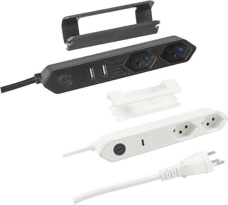 Steffen IQ Steckdosenleiste – 1,50 m, Kunststoff, Schwarz, mit Kinderschutz, Überspannungsschutz, USB-C PD 18 W