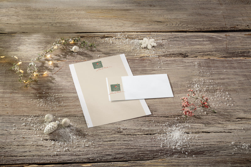 Sigel Weihnachts-Couvert C5/6, Weihnachten mit Äpfeln, mehrfarbig, Nassklebung, 90 g/m² – 50 Stk.