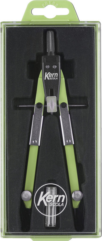 Kern Scola – Zirkel – Schenkellänge 17 cm, Radius 31 cm, Aufnahme bis 4 mm, Messing, Limette