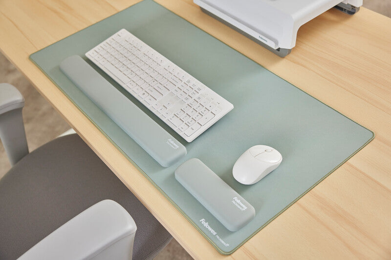Fellowes Tastatur-Handgelenkauflage Breyta – HEX-Cushion, antimikrobiell – 470×60×17,5 mm – Salbei