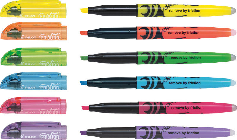 Pilot FriXion Light Textmarker Set 4 Farben – Keilspitze, 3,3 mm, radierbar