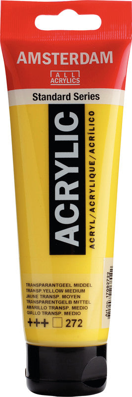 Royal Talens Amsterdam – Acrylic Standard – Acrylfarbe – Transparentes Mittelgelb, 120 ml
