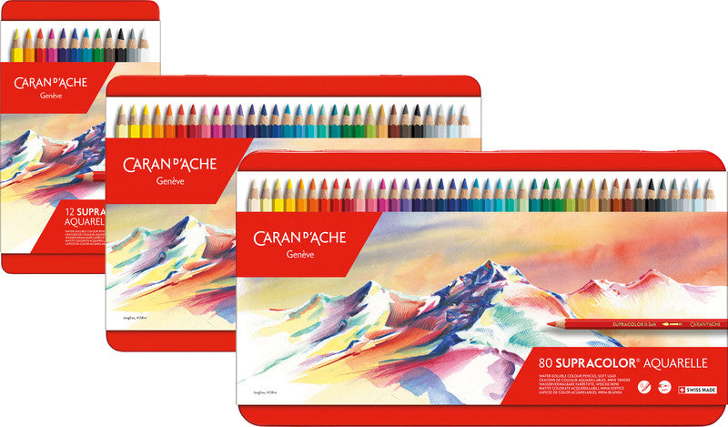 Caran d-Ache Caran d'Ache Aquarellfarbstifte Supracolor Soft – 30 Farben, im Metalletui, Ø 3,8 mm, FSC