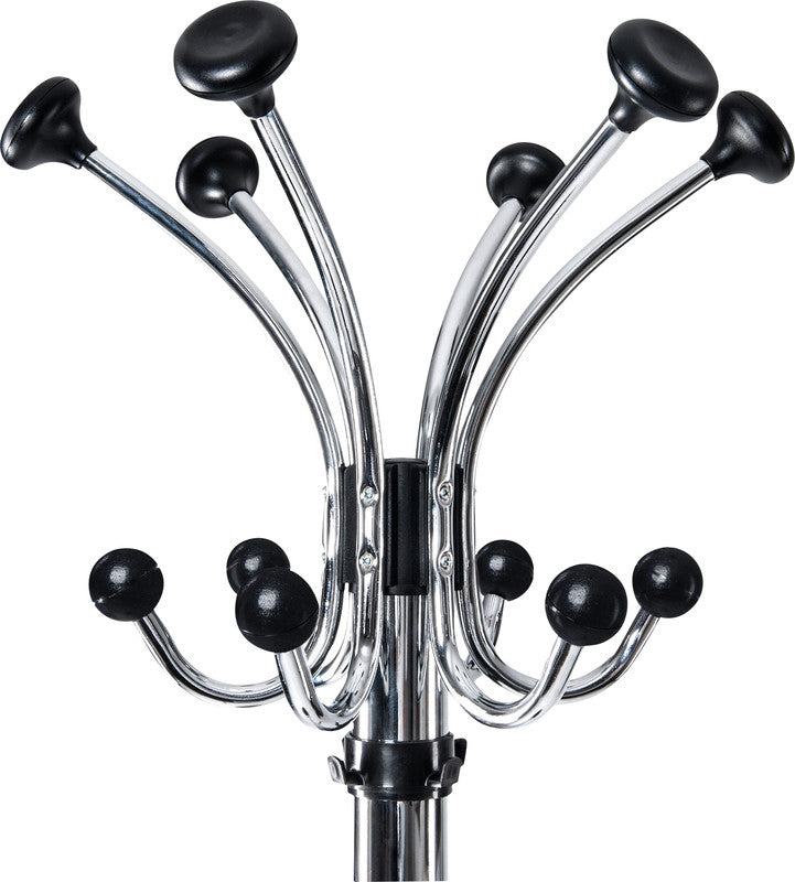 MAUL Nebula Garderobenständer (mit Schirmhalter) – Stahl – Silber – 1'775 mm