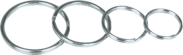 Rieffel Schlüsselanhänger – Stahl, Ø 16, 20, 25, 30, 35 mm, silber, 10 Stk.