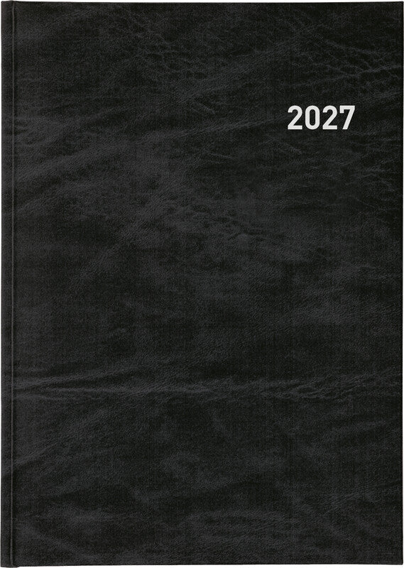 Biella Registra 7 Geschäftsagenda – 1 Woche/2 Seiten, gebunden, 17,2 × 24,0 cm, 2026, schwarz, FSC