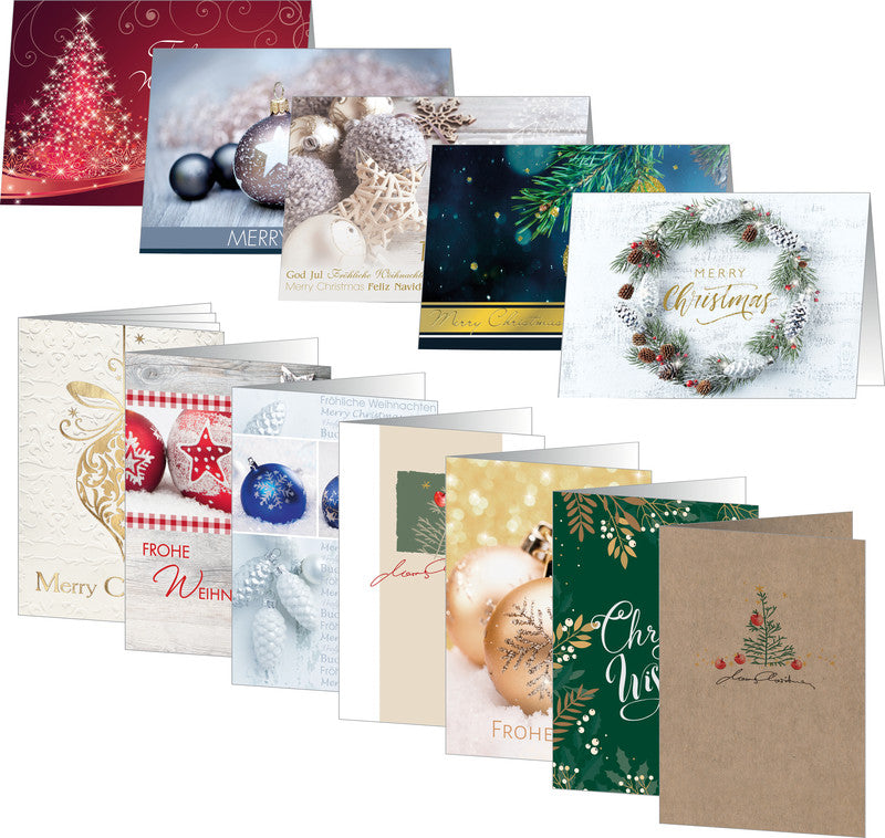Sigel Weihnachtsgrusskarte (Kranz) – A6 (105 × 148 mm) – mit Umschlägen, für Inkjet/Laser/Kopierer, Edelkarton