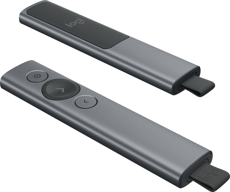 Logitech Spotlight – Presenter – Bluetooth/2,4 GHz, 30 m, Grau